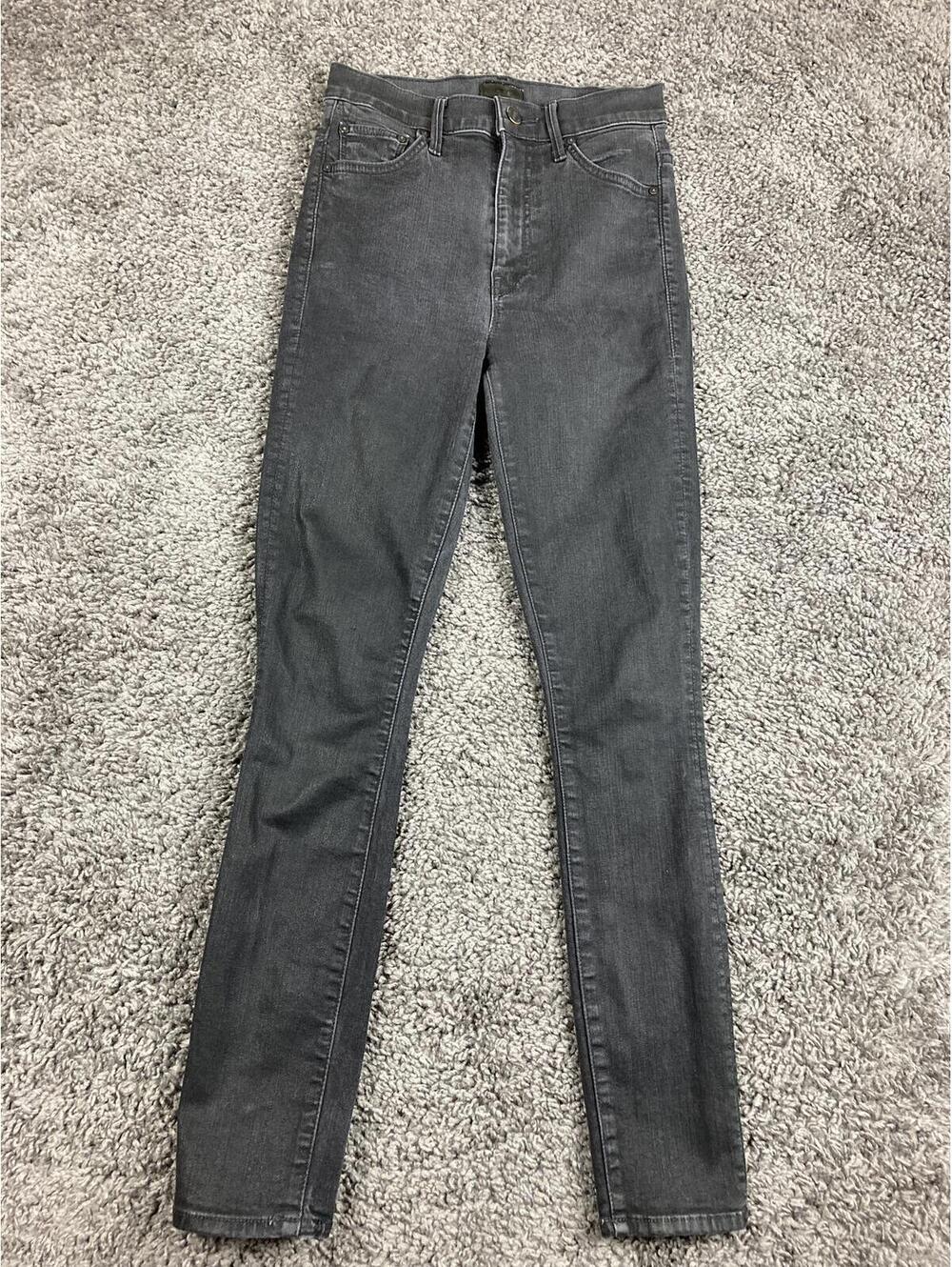 MOTHER The Swooner Ankle Jeans Black High Rise Skinny Stretch Denim USA Made 25
